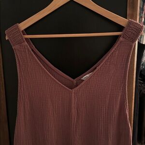 Superb purple gauze cotton romper